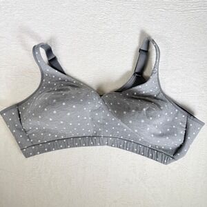 Cacique Gray Star Print Full Coverage Bra‎ 54D Lightly Lined No Wired